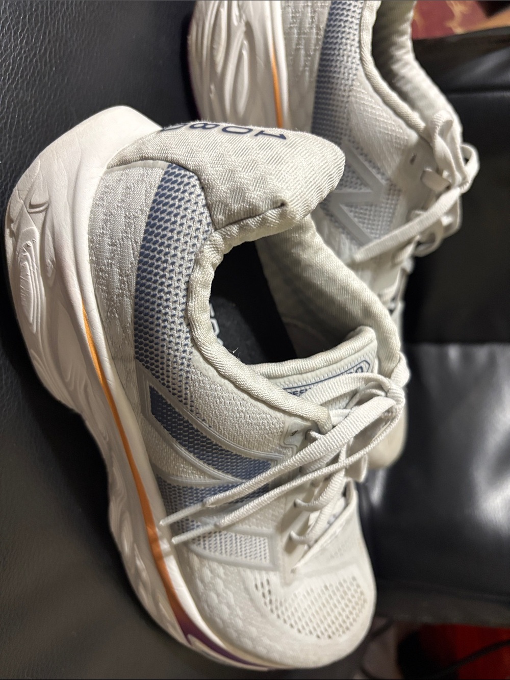 New Balance White  Fresh Foam1080 for men’s Blue  Running Sneakers with Orange